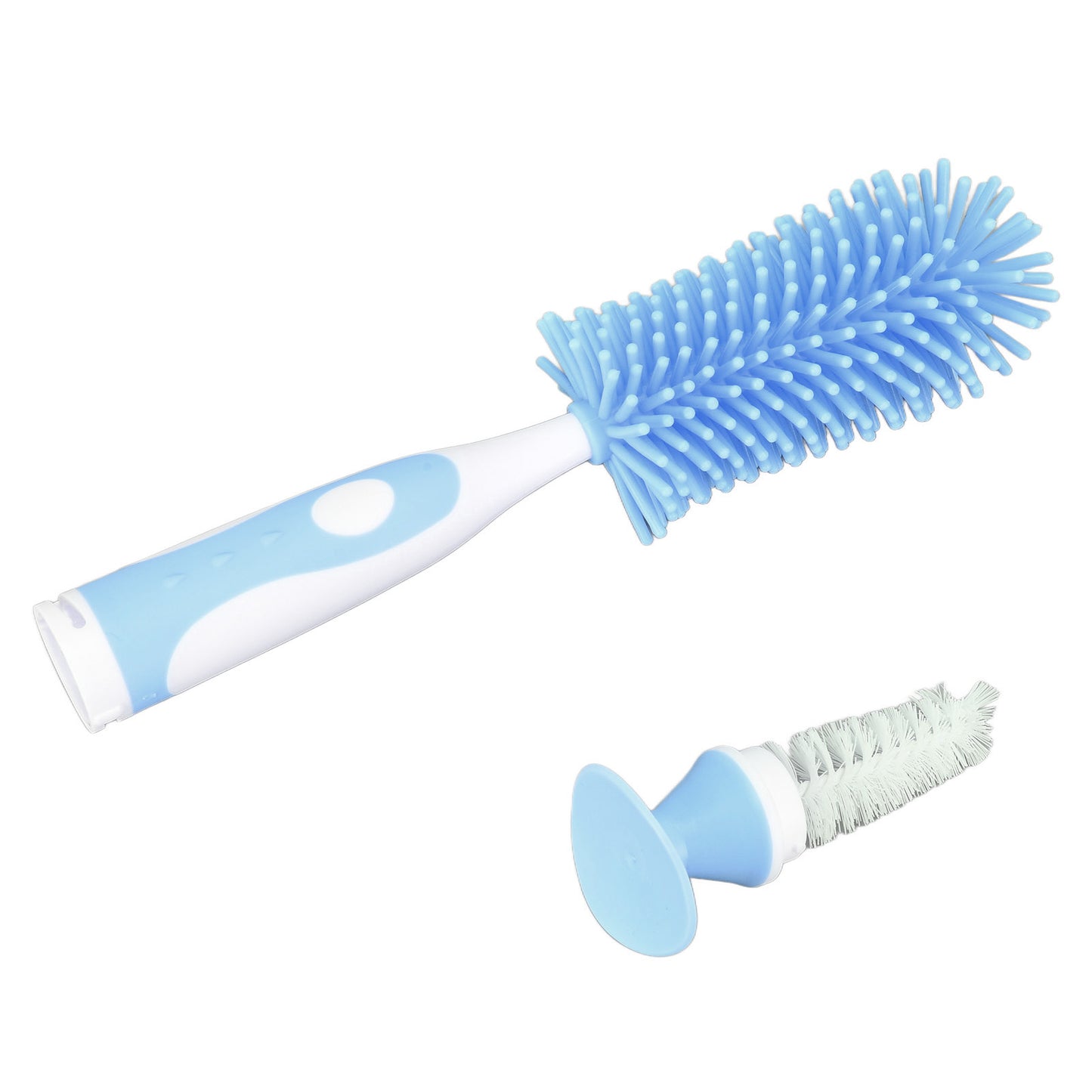 Baby Bottle Brush Water Silicone Milk Container Baby Bottle Cleaning Cleaner Brush for Baby BottlesBlue