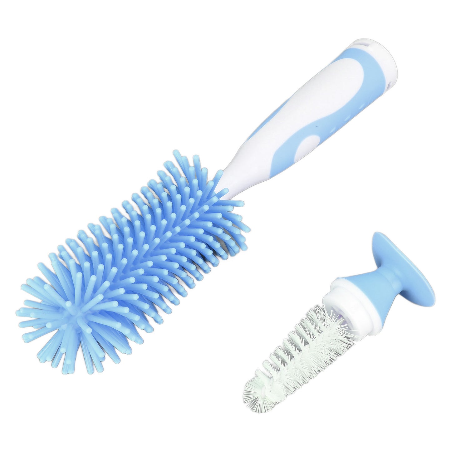 Baby Bottle Brush Water Silicone Milk Container Baby Bottle Cleaning Cleaner Brush for Baby BottlesBlue